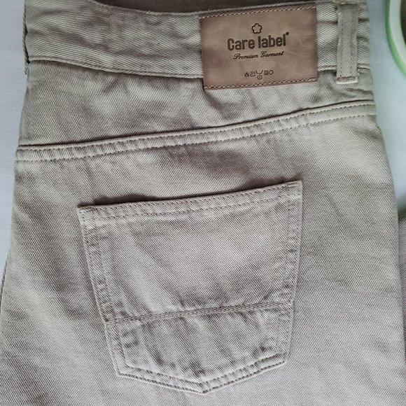 CARE LABEL Wide Leg Drawstring Jeans in Light Khaki Beige Size 4/27 Brand New - Picture 8 of 9